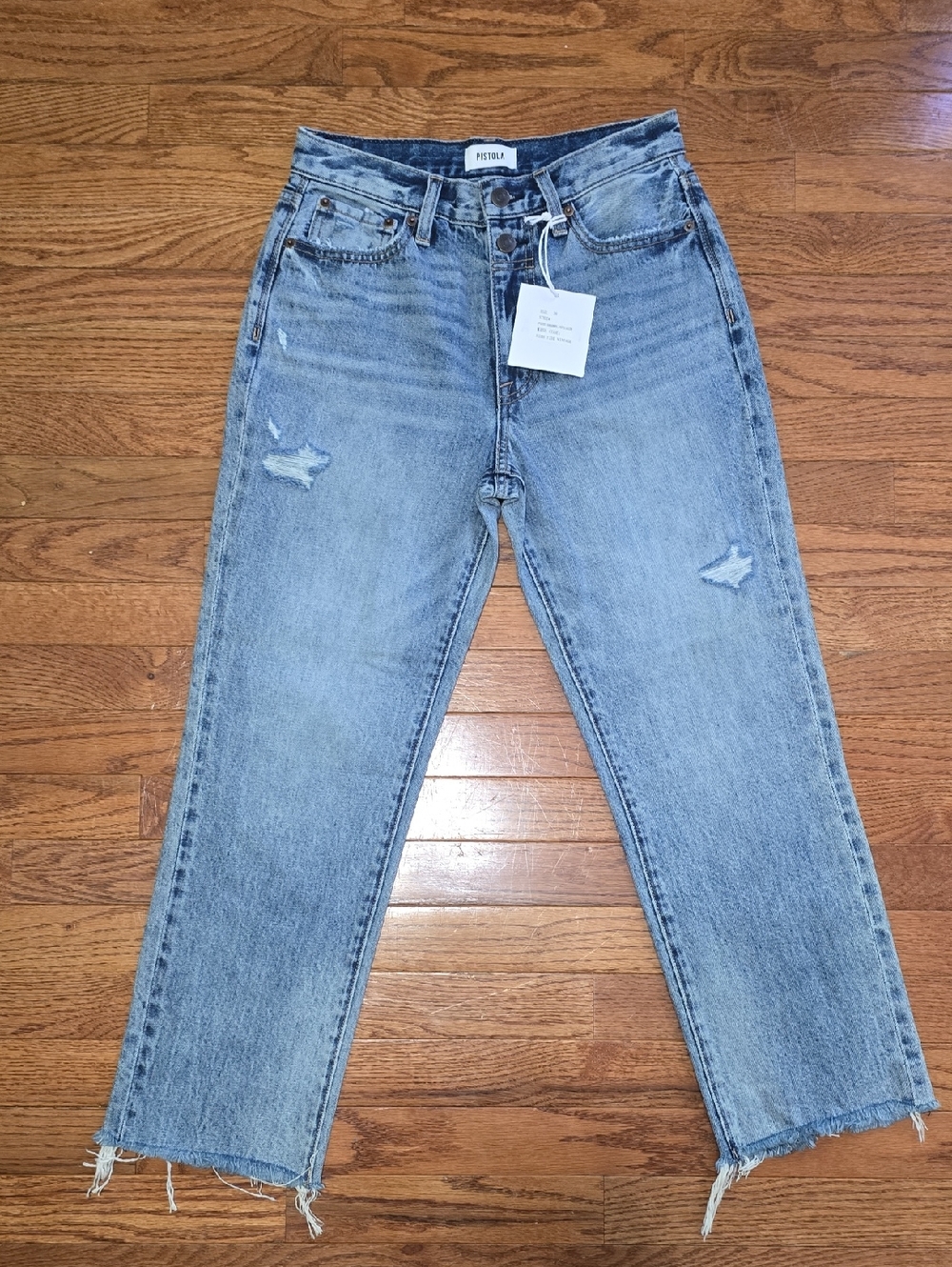 pistola High Rise Light Blue Distressed Boyfriend Jeans